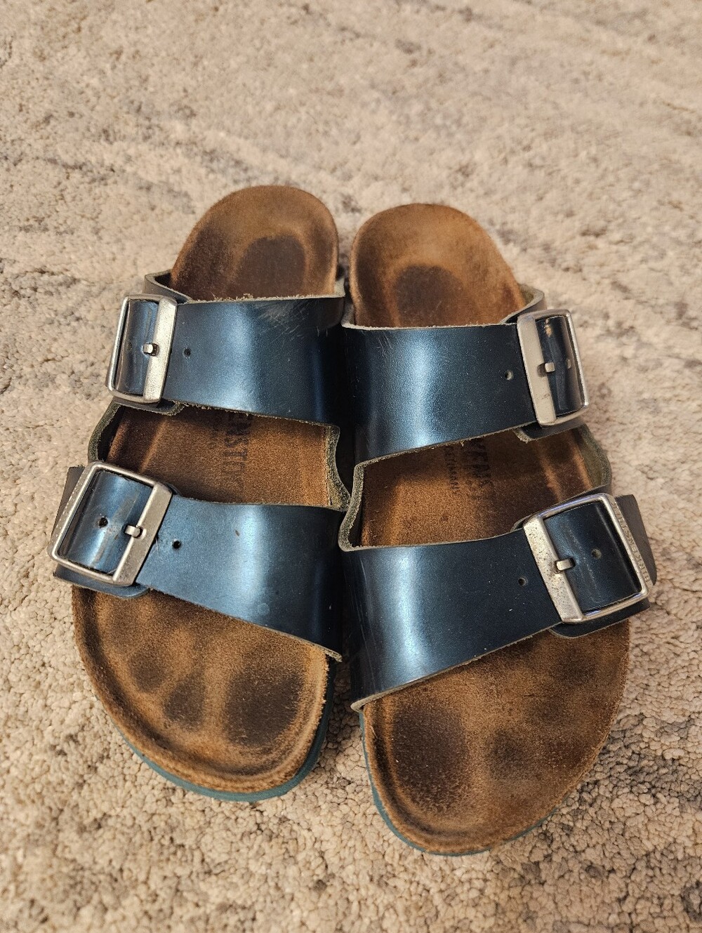 Birkenstock Arizona Blue Oiled Leather Sandals Size 7